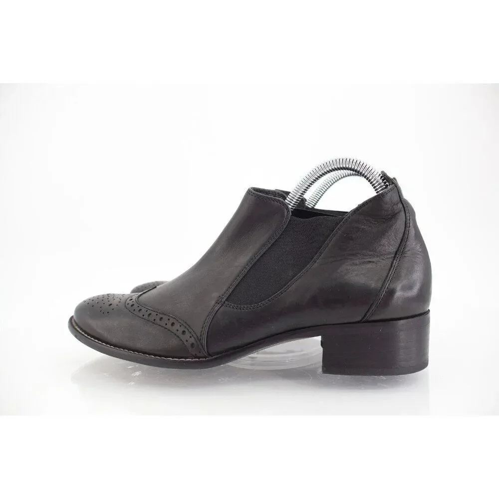 Paul Green Women's Foulard Boot Size 8 Block Heel Western Bootie Black Leather